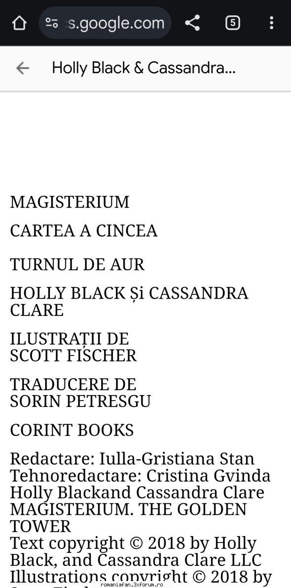 caut carte black & cassandra clare seria vol.5 turnul pot descarca. imi arata buton download.