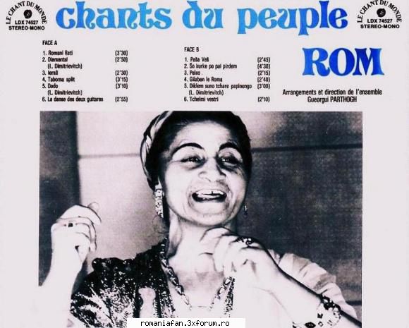discuri vinil muzica raritati lalia chants peuple rom chant monde ldx 74527 (1973)