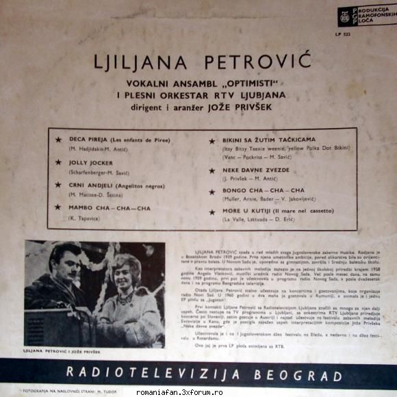 discuri vinil muzica raritati ljiljana petrovic deca pireja pgp rtb 522 (1962)