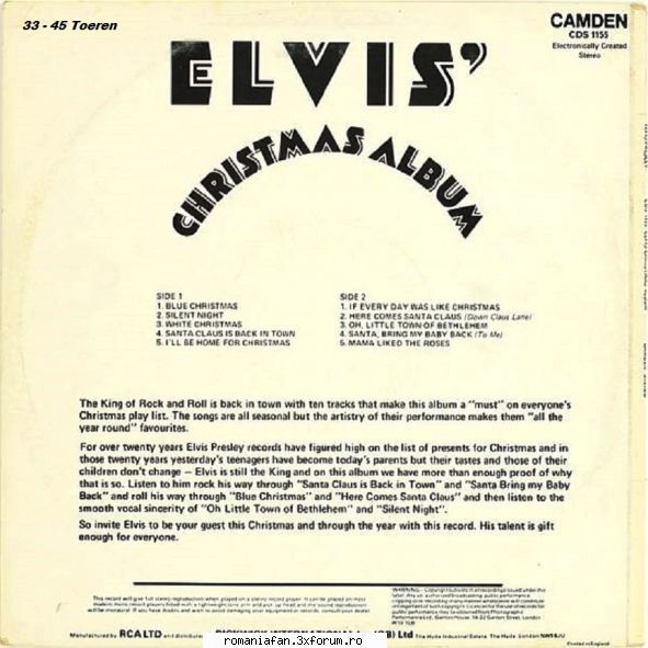 discuri vinil muzica raritati elvis presley christmas album cds 1155 (1970)