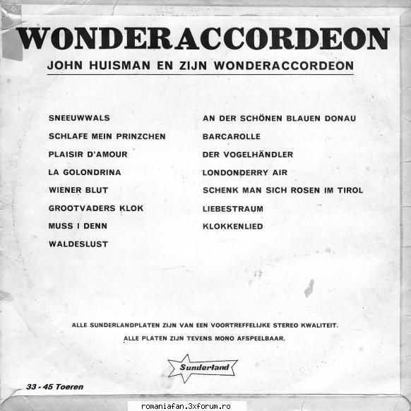 Discuri vinil cu muzica internationala - Raritati - John Huisman en zijn wonderac - International MP3's Albums