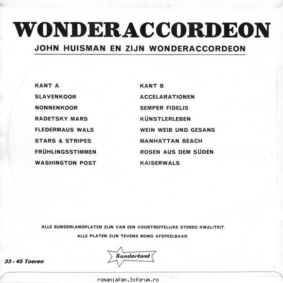 Discuri vinil cu muzica internationala - Raritati - John Huisman en zijn wonderac - International MP3's Albums