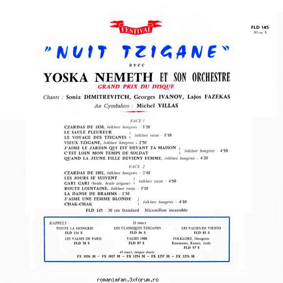 Discuri vinil cu muzica internationala - Raritati - Joska Nemeth - Nuit tzigane - International MP3's Albums