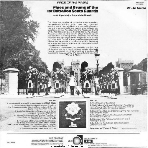 Discuri vinil cu muzica internationala - Raritati - Pride Of The Pipers AXIS - International MP3's Albums