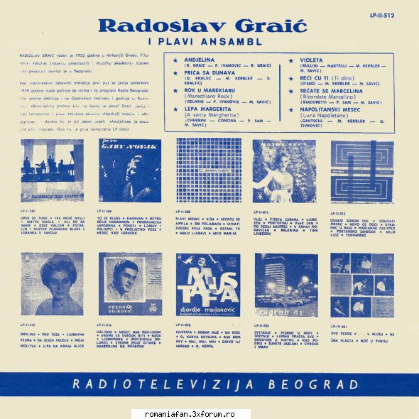 Discuri vinil cu muzica internationala - Raritati - Radoslav Graic - Andjelina - International MP3's Albums
