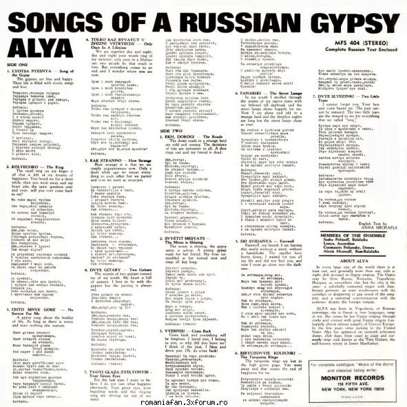 Discuri vinil cu muzica internationala - Raritati - Songs of a Russian Gypsy - International MP3's Albums