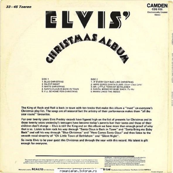 Discuri vinil cu muzica internationala - Raritati - Elvis Presley - Christmas - International MP3's Albums