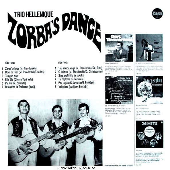 Discuri vinil cu muzica internationala - Raritati - Trio Hellenique - Zorba's - International MP3's Albums